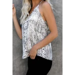 2021 wholesale hot sale emo spring/summer women animal pattern woven casual tank top  camisole