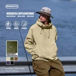 2023 Unisex Hooded Jacket XL Size 5 Colors Waterproof Rain Zip-Up for Men Women for Hiking and Fishing Outdoors