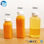 250ML 350ML 400ML 500ML 1000ML BPA Free French Square 8oz 16oz PET Empty Juice Plastic Bottle