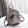 2pcs Set Portable PU Backpack Wholesale Women Leather School Backpack Fashion