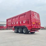 3 axles Self-propelled Dumping Trailer automatic belt discharge Crawler Dump Semi Trailer