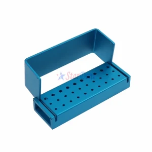 30 Holes Dental Burs Opening bur Disinfection Box Autoclavable Aluminium Dental Bur Holder Block