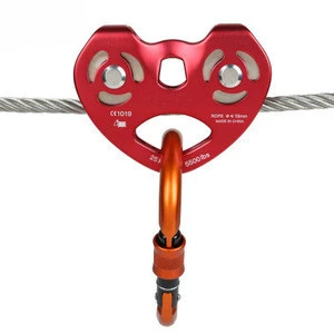 30KN Tandem Double Speed Aluminium Pulley / Trolley for Climbing