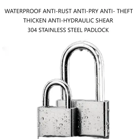 Buy 30mm Long Beam Stainless Steel Safety Padlock Waterproof Rust Anti ...
