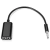 3.5mm male to 2 port  female  earphone Aux converter cable audio jack adapter