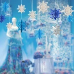 3D snowflake fan paper fan Hanging Bunting Xmas Garland Christmas ornaments home decor winter Party Decoration supplies