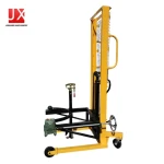 350kg drum carrier hydraulic manual oil drum mover lifter trolley lift 1m tilting drum stacker truck