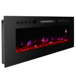 40-70inch electric fireplace wall mounted built in insert big long white log