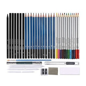 40pcs Drawing and Sketching Pencil Set, Professional Sketch Pencils Set in Zipper Carry Case Drawing Sketching Pencil