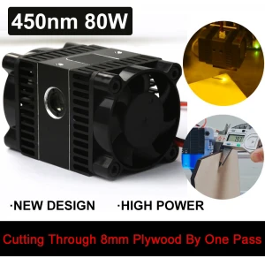 450nm 80W-Professional Version Focal Fixed laser module compressed spot technology laser head laser cutting tool