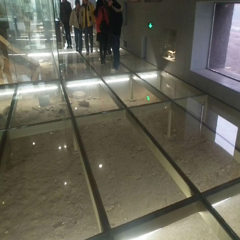 5-25mm thickness customized  transparent color dance tempered toughened safety panels glass floor