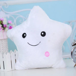 5 Colors Colorful Body Pillow Star Shape Glow Light Pillow Cushion Soft Relax Gift Smile Body LED Pillow With Battery