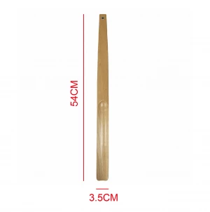 54cm High performance natural wooden primary color luxury long handle shoe horn