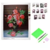 5D DIY Blooming Rose Restaurant Embroidered Faux Diamond Square Full Diamond