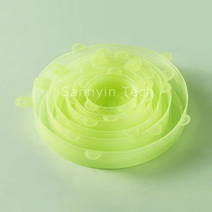 6/7/8 pieces Silicone Products Kitchen Furniture Ceramic Coffee Mug with Silicone Lid Food Grade Silicone Cup Lid