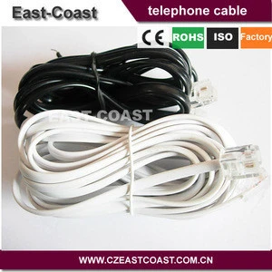 6P4C RJ11 White Telephone Extension Cords