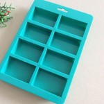 8 Cavities Rectangle Silicone Cake Baking Mold Handmade Soap Moulds