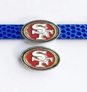 8mm customized metal alloy raiders slide bead for bracelet