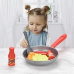 8PCS Children Kitchen Food Toys Simulation Cookware Game Set Pretend Play Pot Steak Vegetable Bread Hot Dog Omelette Kids Gift