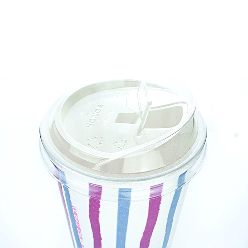95mm Caliber Plastic Flat Covering Cup Lids with instant drinking treatment