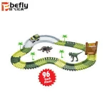 96pcs Children funny gift diy dinosaur track electric slot toy