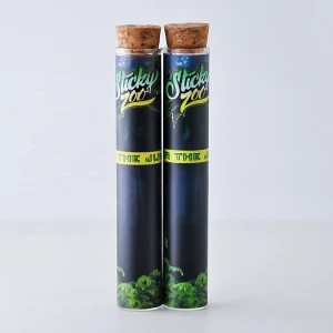 A MR PACK Natural Pre Rolled Cones Pre Rolls Plastic Case Glass tube vials Custom Glass Tip Pre Rolls Packaging
