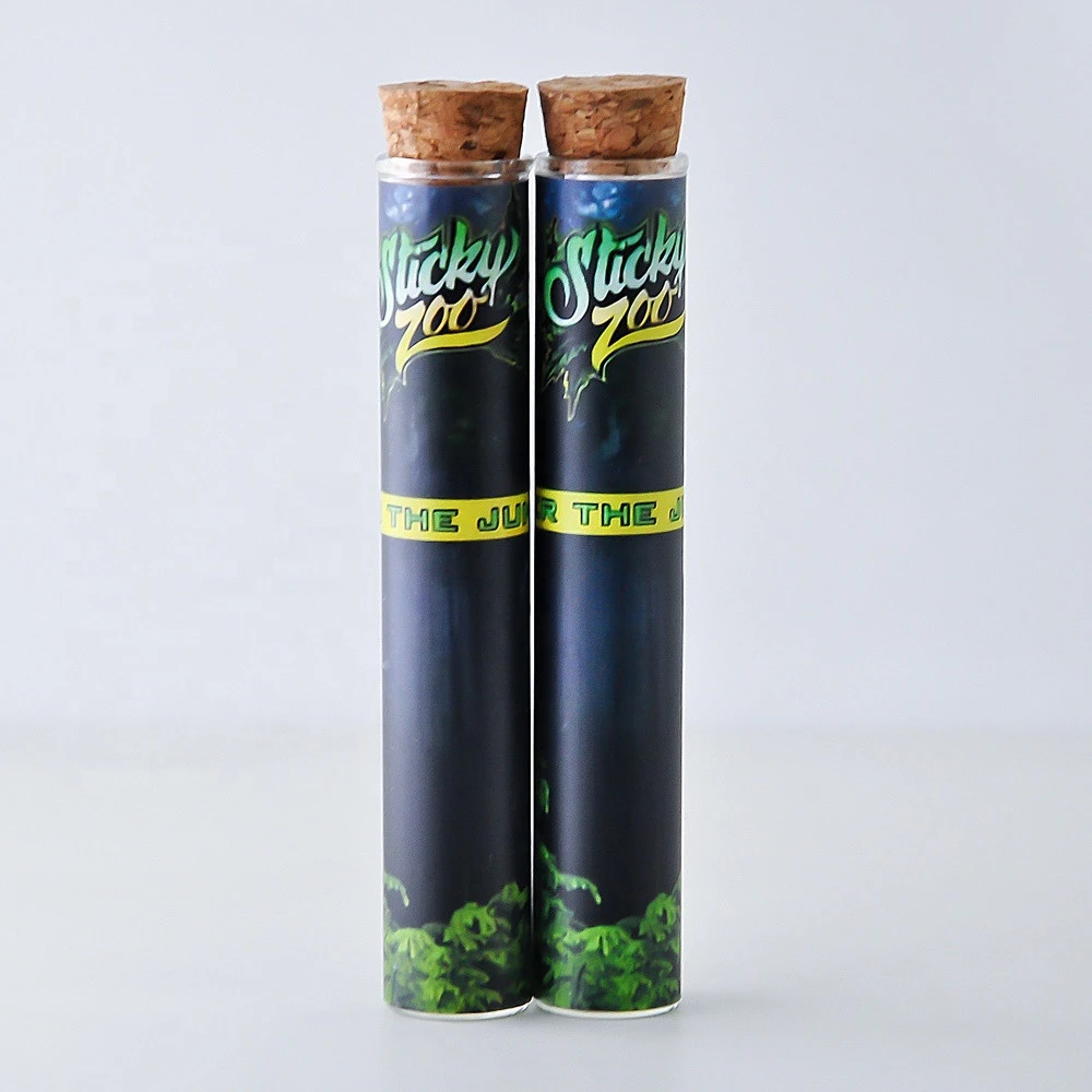 A MR PACK Natural Pre Rolled Cones Pre Rolls Plastic Case Glass tube vials Custom Glass Tip Pre Rolls Packaging