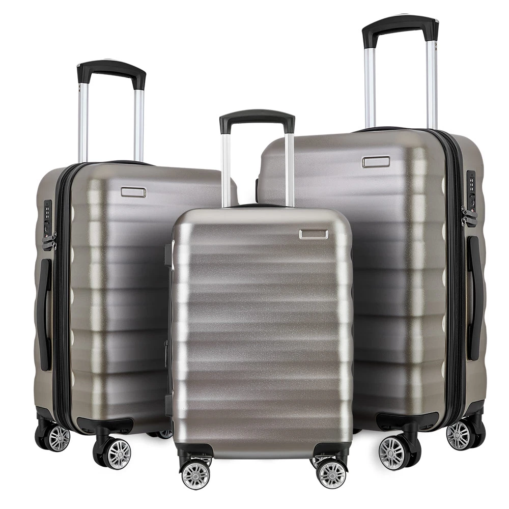 ABS PC 4 wheels suitcase travel luggage sets of 3pcs trolley luggage travel set