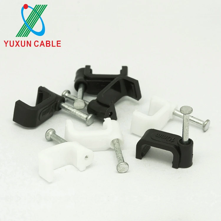 Accessory Wholesale White /Black 10mm Square Cable Nail Clip