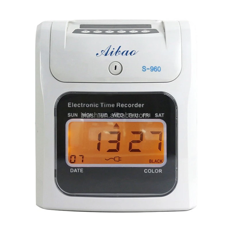 Aibao brand Electronic Time Recorder attendance machine/digital electronic punch card time attendance machine price