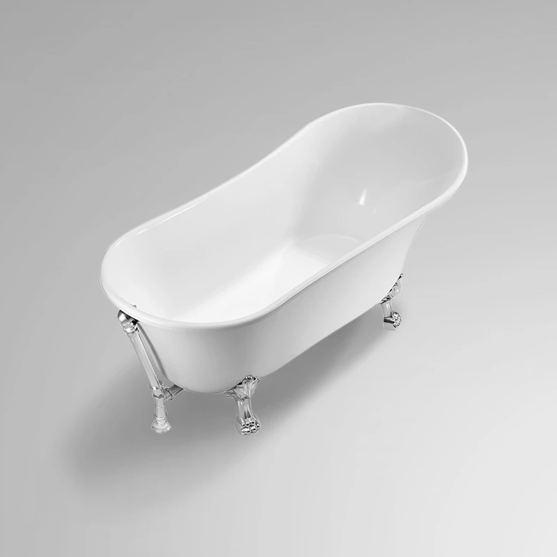 Aifol new product  59 Inch Four Claw foot oval freestanding acrylic bathtub indoor bathroom bath tubs