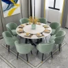 Amazon blast factory wholesale Chinese marble table top and steel leg table round table design modern