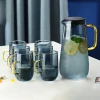 Amazon Hot Sale Colorful Glass Jug Water Cup Set Dishwasher Safe  Elegant Glass Water Pitcher Set