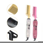 Amazon Wish HOT Afro African Hair Straight High Heat Press Comb, Professional Mini Hair Straightener Pressing Electric Hot Comb