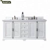 America Hot Sale 72 Inches Oak Wood Double Sink Bathroom Vanities with Marble Top