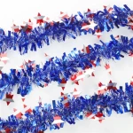 American Independence Day five-pointed star color tinsel garlands National Day flag color strip shopping mall plaza decor wreath