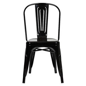 Antique metal dining chair black