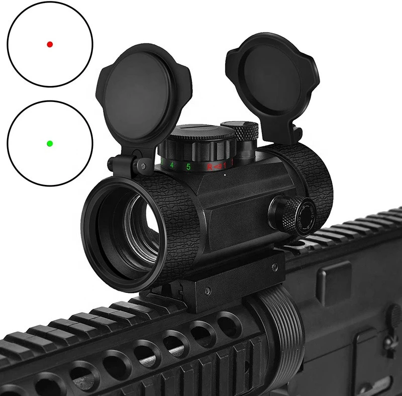 AR 15 red and green dot sight riflescope tactical reflex sight with Flip Up Lens Cover 20mm Rail Mount for AR15