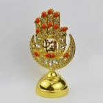 Arabic Islamic Amulet Ramadan Moon Souvenir Gold Fatima Hamsa Hand Statue for Muslim