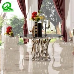 Armen Living Cleo Contemporary Dining Table In Stainless Steel With black Glass