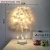 Import Asian Handmade feather decoration with crystal led table lamp night light table decoration from China