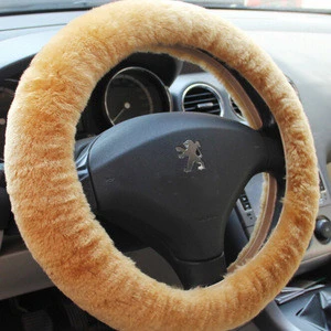 auto Genuine  Australian patchwork Sheepskin lambskin Car Steering Wheel Cover