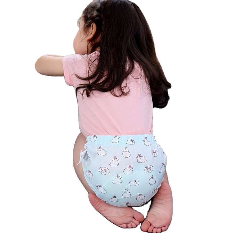 Baby Cotton Training Pants Panties Baby Diapers Reusable Cloth Diaper Nappies Washable Infants Children Underwear Nappy Changing