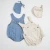 Import Baby Girl Summer Romper and Hat Set Infant Denim Tank Romper and Matching Cap 2 Pieces Fashion Toddler Clothing Set Blue Beige from China