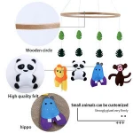 Baby Hanging Mobiles Nursery Felt Animal Toy Wooden Baby Mobile Crib Crafts