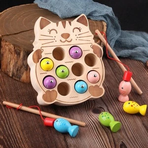 Baby Kitty Fishing Toys Children Magnetic Fishing Rod Boys and Girls Early Learning Educational Toys