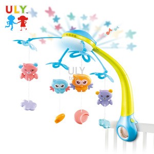 Baby Musical Bed Bell Baby Toys Kids Projection Crib Mobile Cute Cartoon Animal Newbron Rattles Infant Education Early Learning