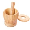 Bamboo Mortar and Pestle Set with Lid Spice Grinder kitchen Cooking Tools for Herb Spice Mixing Grinding Bowl Kitchenware