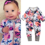 Bamboo Zippers One-Piece Pajama Clothes Baby Boy's Rompers Sets, Digital Printing Jumpsuits And Rompers/