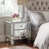 Bedroom furniture modern wood nightstand mirrored bedside cabinet with drawers